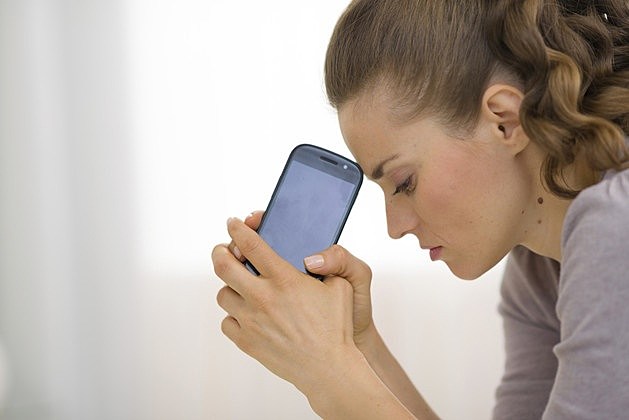 Cellphone stressed woman